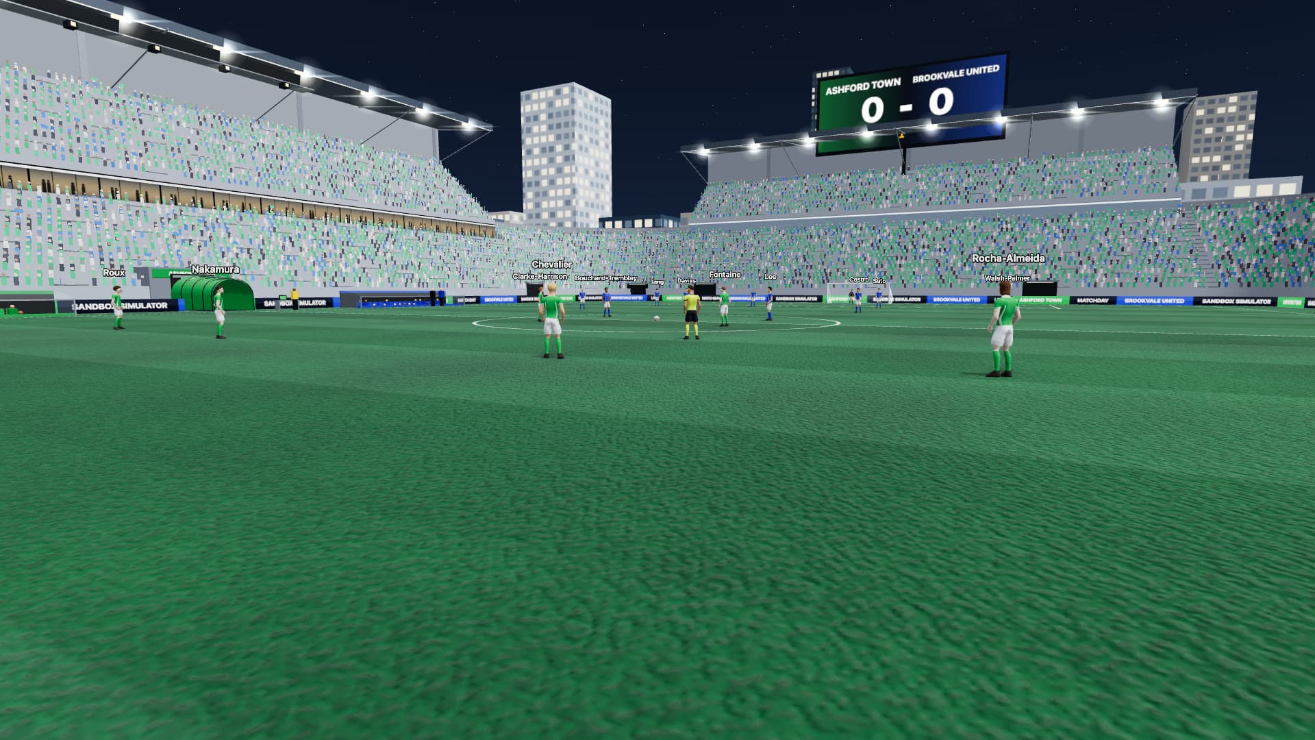 Playing a football match from behind the player